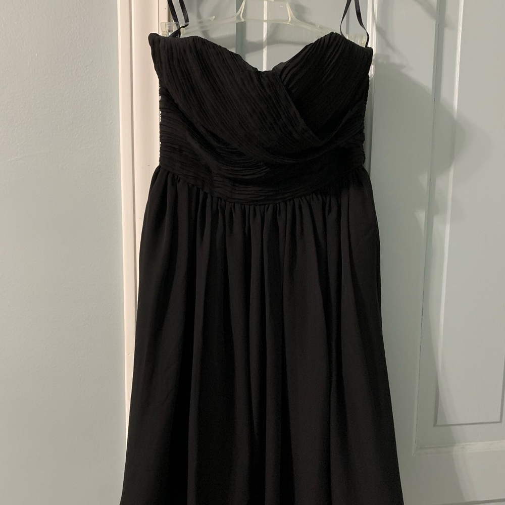 Strapless chiffon mini